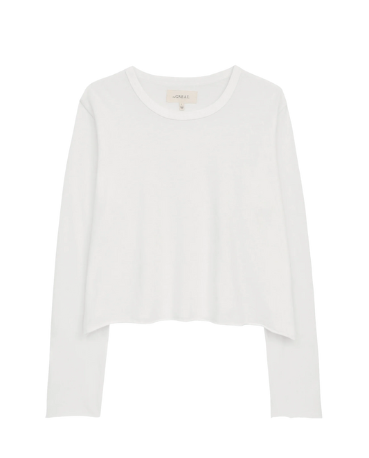 The Long Sleeve Crop Tee White