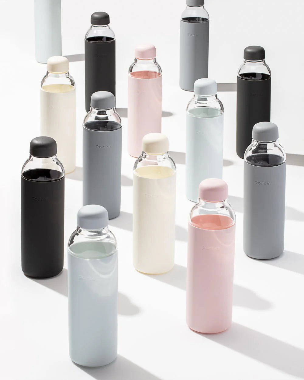 Portable Glass Water Bottle Slate