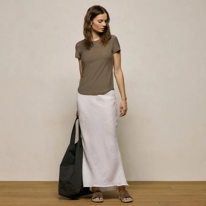 Sheer Slub Crew Neck Tee Light Olive