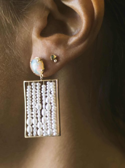 Opal & Pearl Single Earring