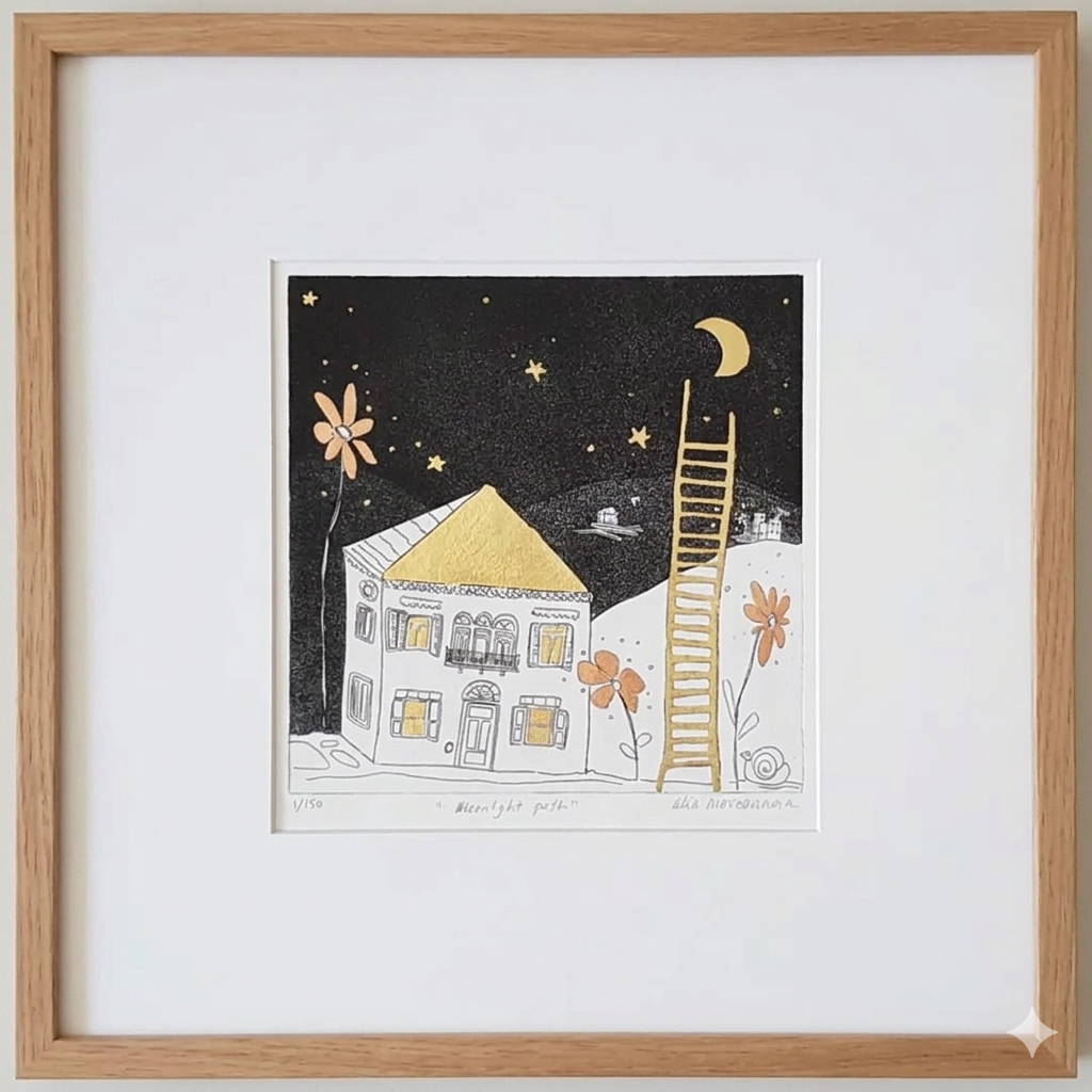 Moonlight Path Etching
