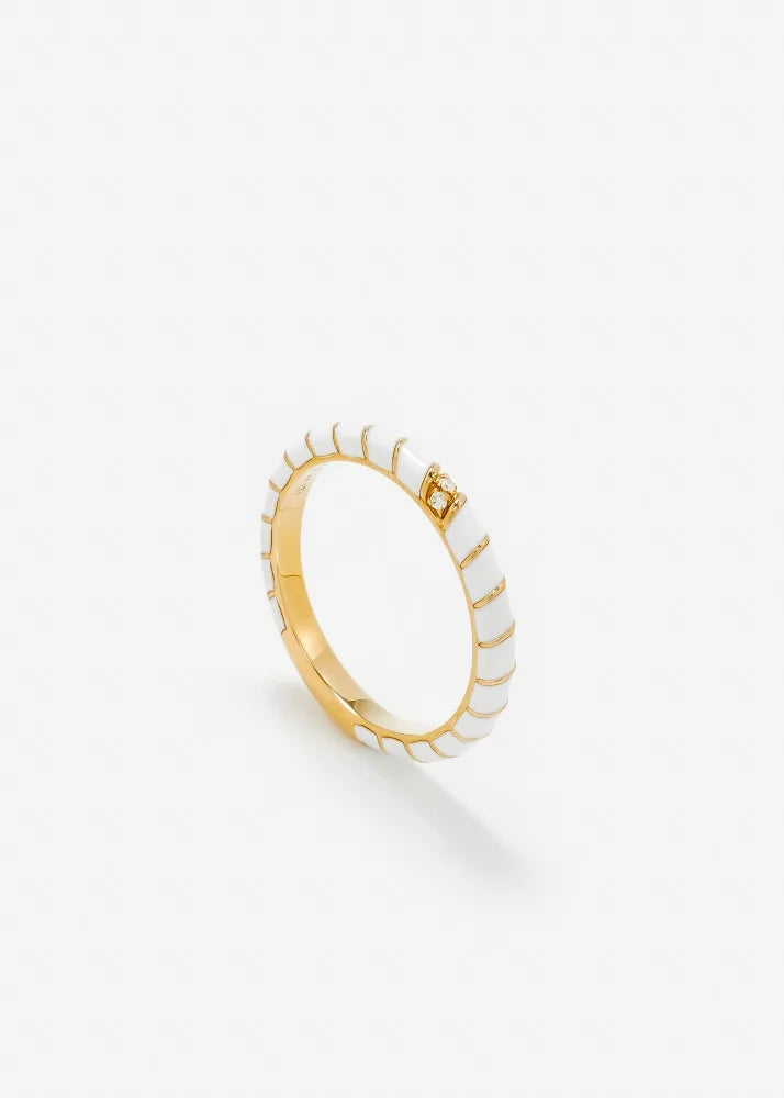 White and Gold Mini Twisted Band