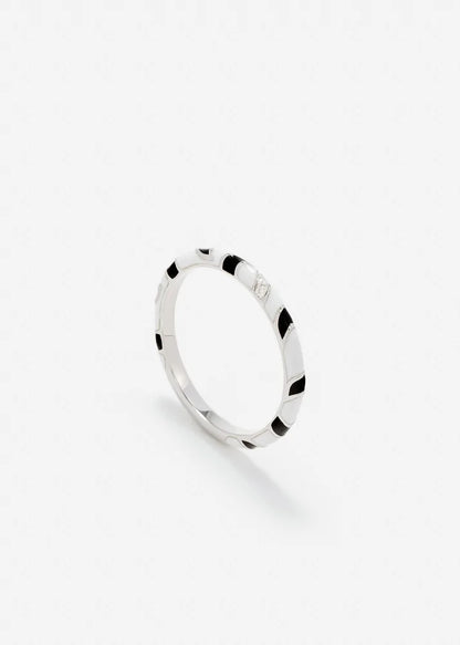 Zebra & White Gold Twisted Band