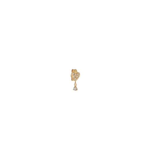 Diamond Paved Heart Stud