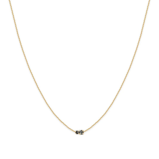 Amants Short Necklace Black/Silver