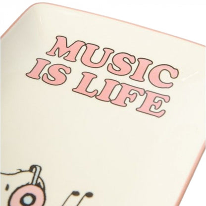 Snoopy "Music is Life" Ceramic Tray