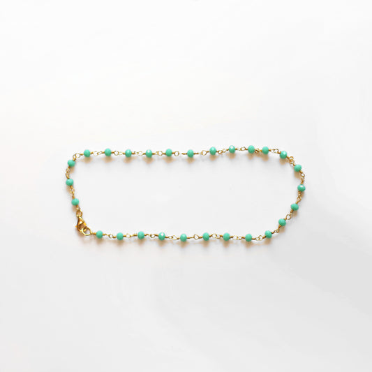 Green Beads Chain Anklet