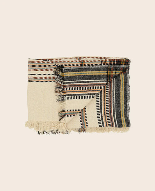 Plaid Banai Embroidered linen blanket