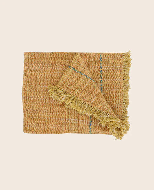 Turmeric Mandho Plaid Cotton Throw