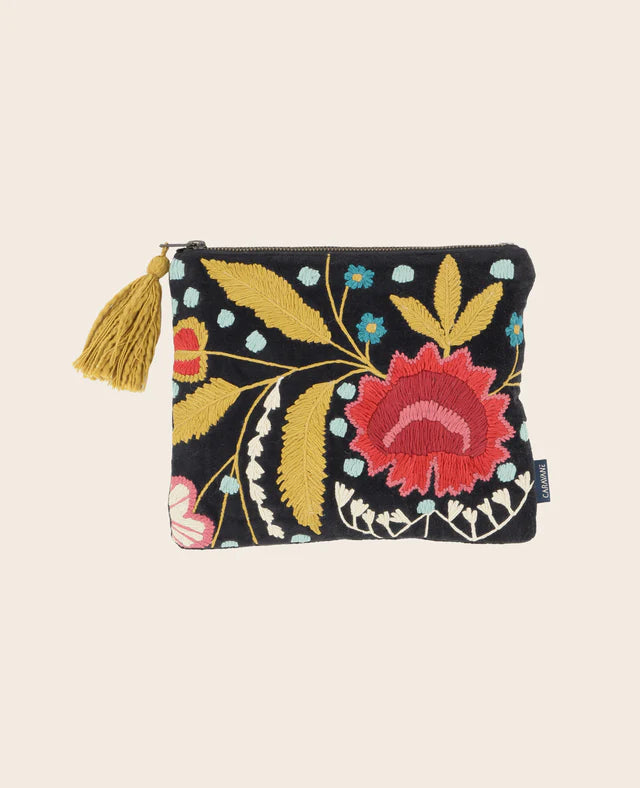 Mysore Embroidered Cotton Pouch