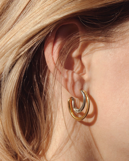 Mini Intial Hoops Gold/Silver