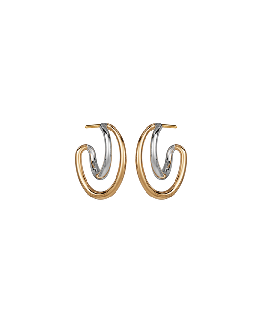 Mini Intial Hoops Gold/Silver