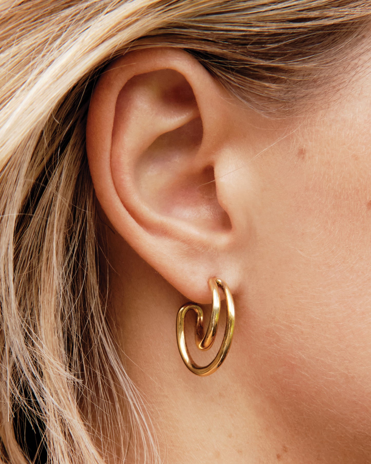 Mini Initial Hoops Gold