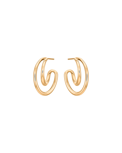Mini Initial Hoops Gold