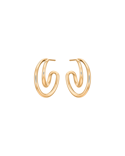 Mini Initial Hoops Gold
