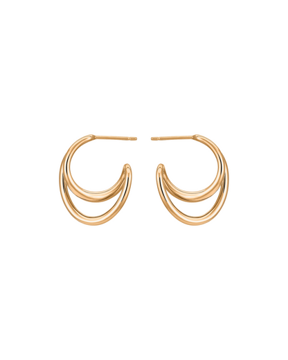 Mini Initial Hoops Gold