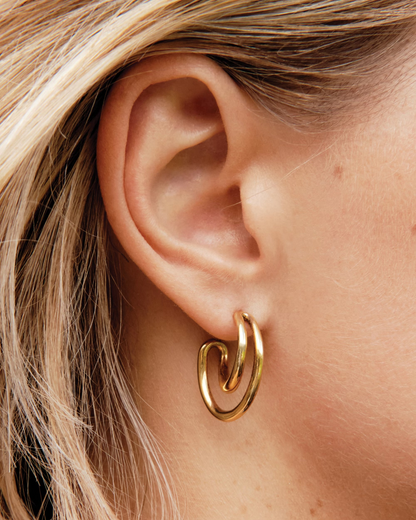 Gold Mini Initial Hoop Earring by Charlotte Chesnais – Comptoir 102