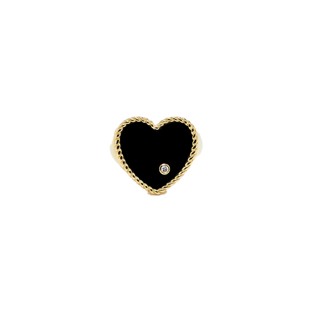 Onyx Heart Ring