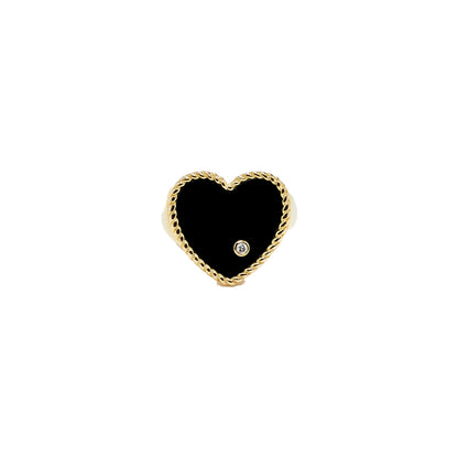 Onyx Heart Ring