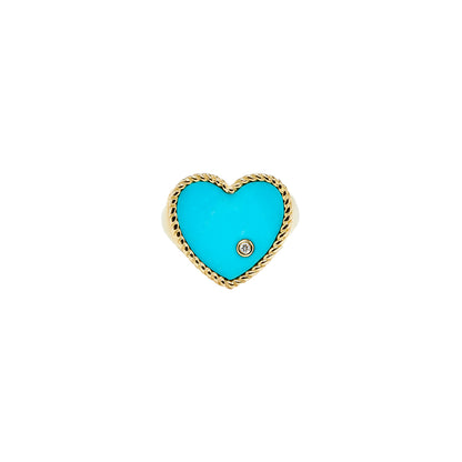 Turquoise Heart Ring - Comptoir 102
