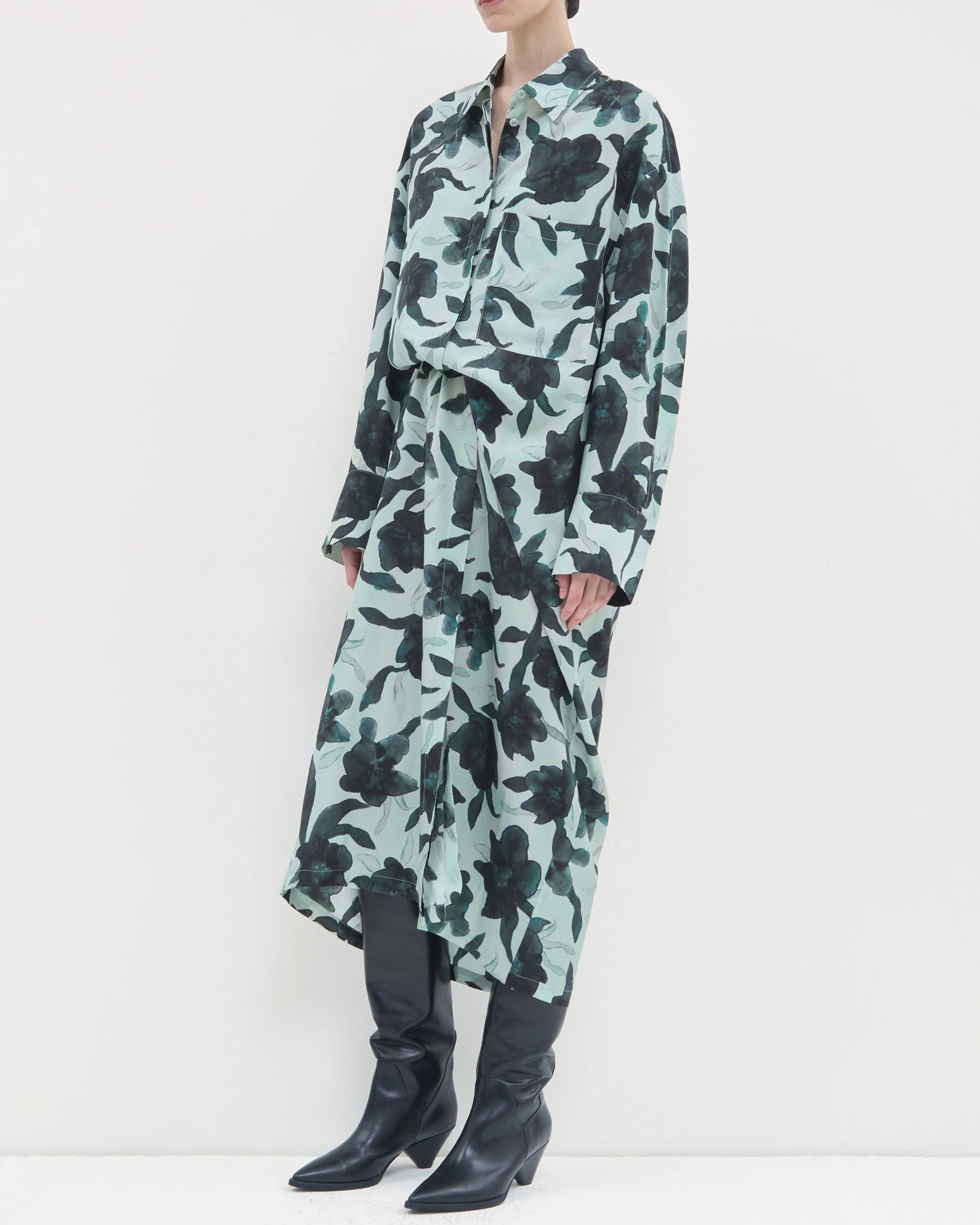 Diola Longsleeve Dress Mint Hellebore