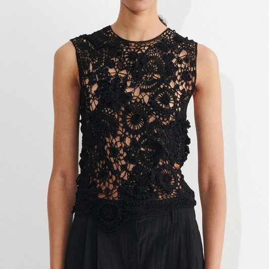 Kano Crochet Top Black