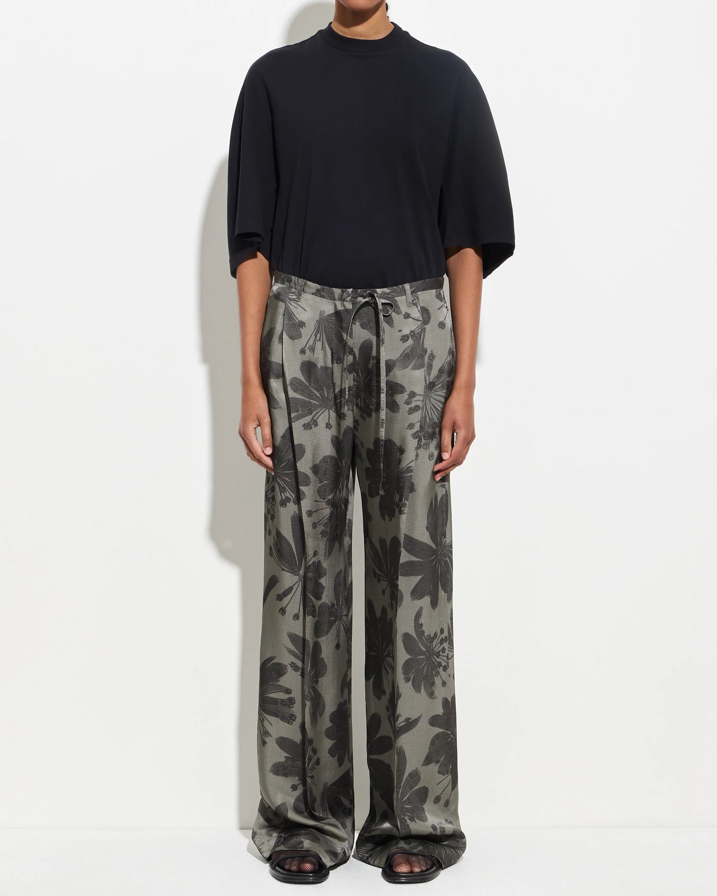 Pamir Wide Leg Pants Dark Mud Seaweed Bugra