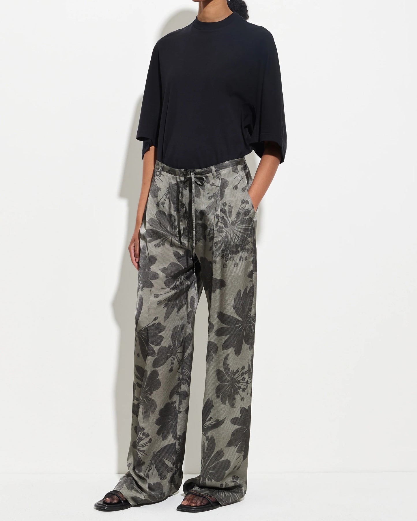 Pamir Wide Leg Pants Dark Mud Seaweed Bugra