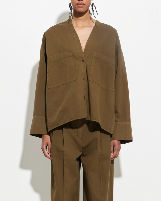 Tashvid V-Neck Shirt Olive