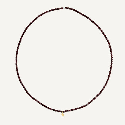 Burgundy Bracelet Necklace with Star Pendant