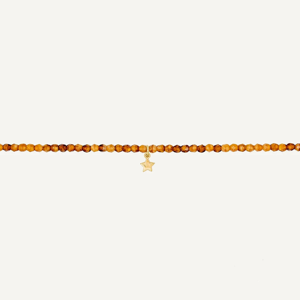 Caramel Bracelet Necklace with Star Pendant