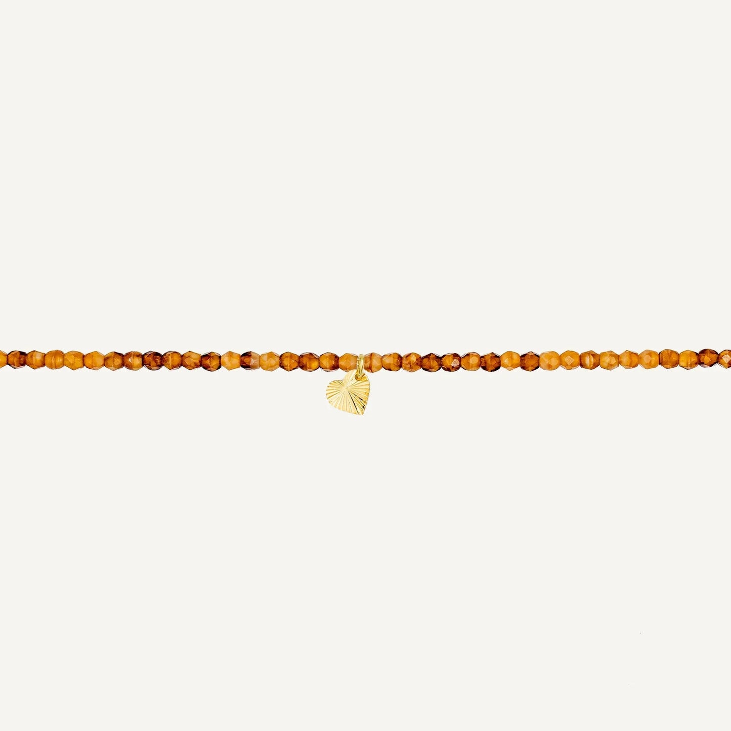Caramel Bracelet Necklace with Heart Pendant