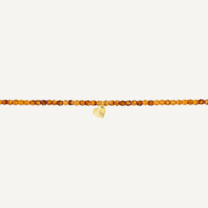 Caramel Bracelet Necklace with Heart Pendant