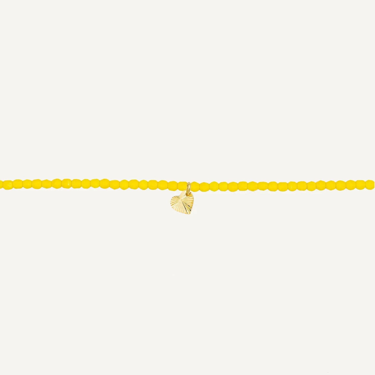 Neon Yellow Bracelet Necklace with Heart Pendant