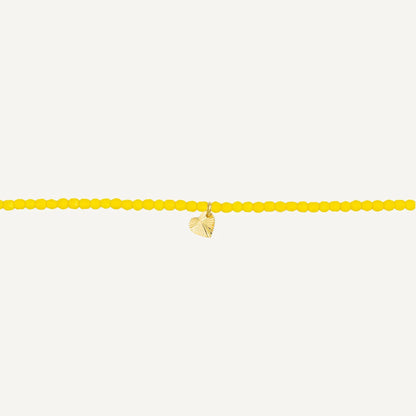 Neon Yellow Bracelet Necklace with Heart Pendant
