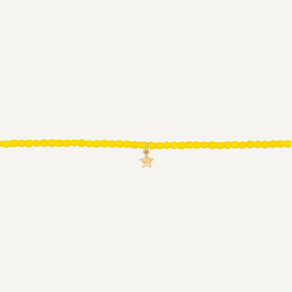 Neon Yellow Bracelet Necklace with Star Pendant