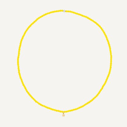 Neon Yellow Bracelet Necklace with Star Pendant