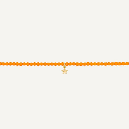 Orange Bracelet Necklace with Star Pendant