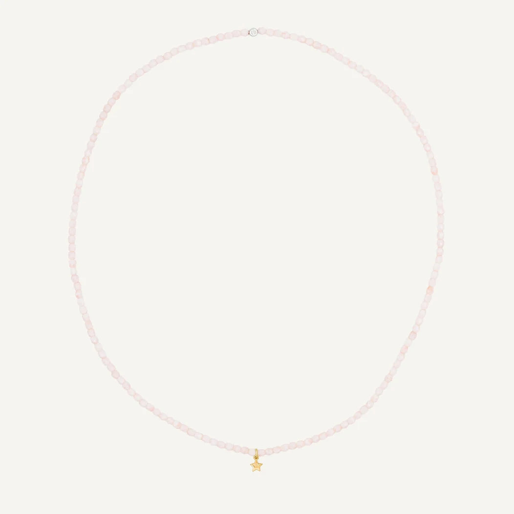 Pink Marshmallow Bracelet Necklace with Star Pendant