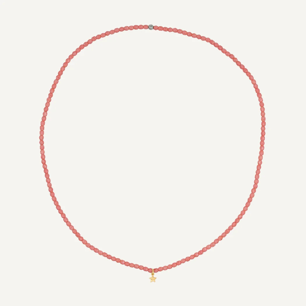Powder Pink Bracelet Necklace with Star Pendant