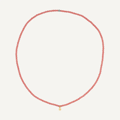 Powder Pink Bracelet Necklace with Star Pendant