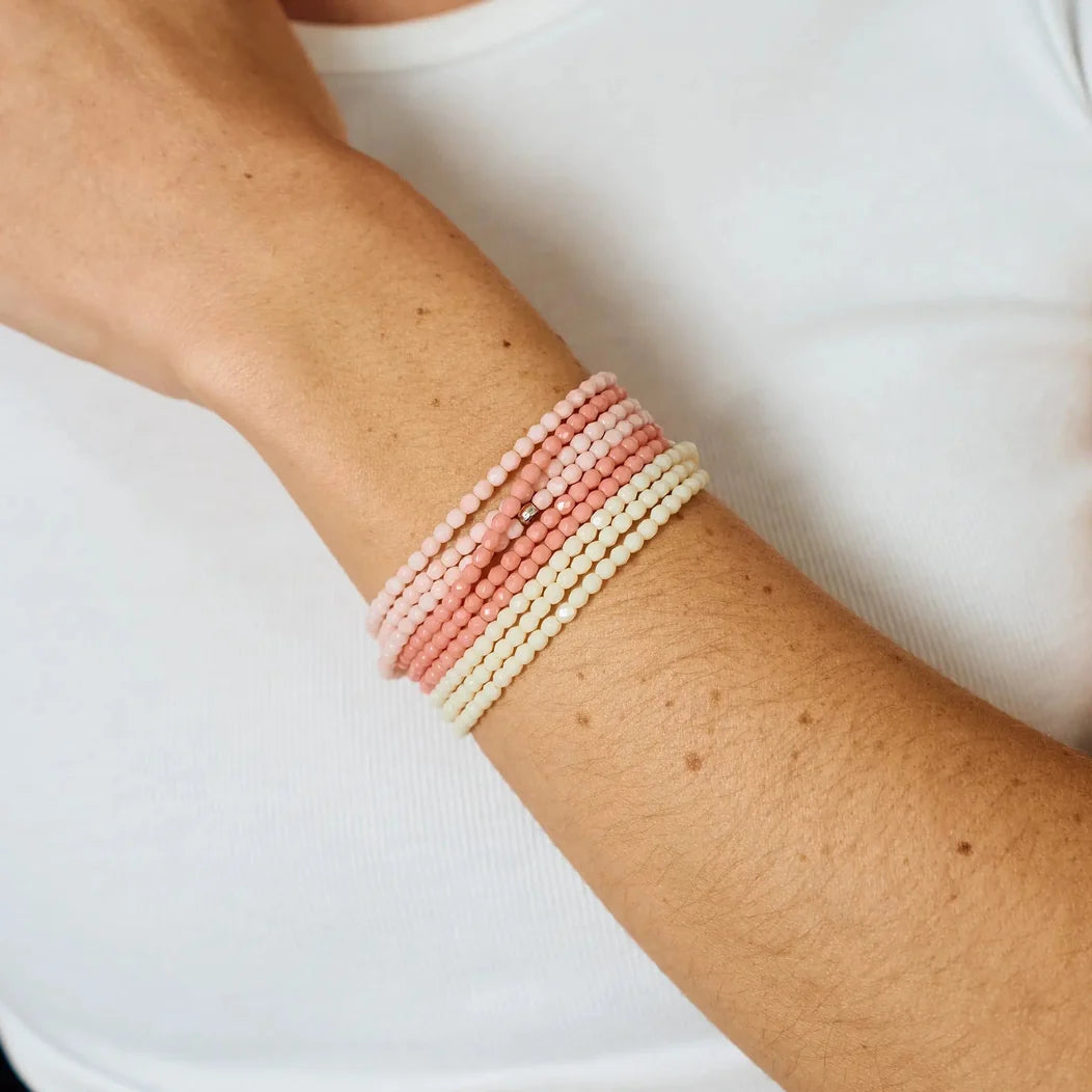 Pink Marshmallow Bracelet Necklace with Heart Pendant