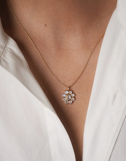 9 planets Necklace Moonstone