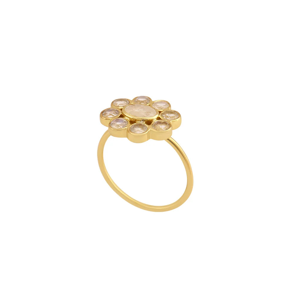 9 Planets Ring 2 Moon Stone