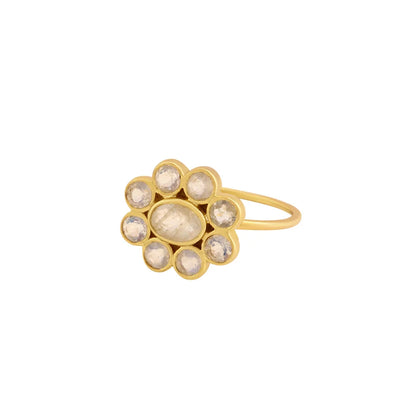 9 Planets Ring 2 Moon Stone