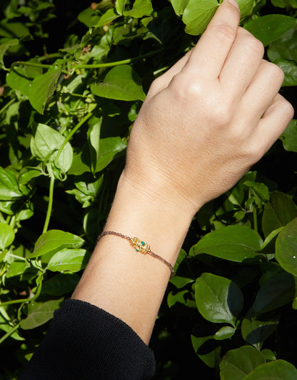 Yuvy Rakhi Bracelet Malachite Smoky quartz