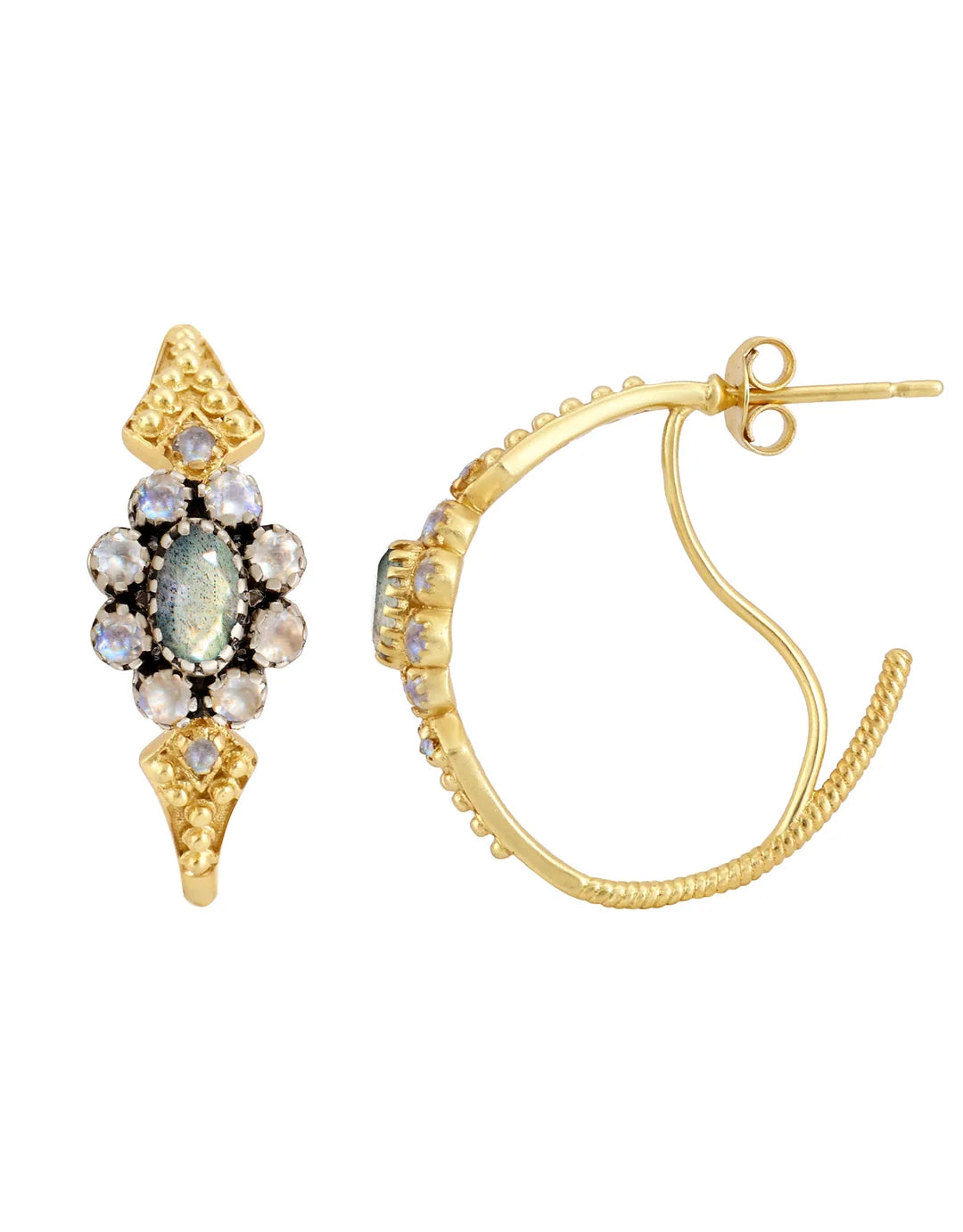 Anne Labradorite and Moonstone Earring
