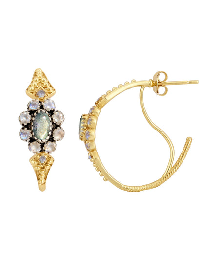 Anne Labradorite and Moonstone Earring