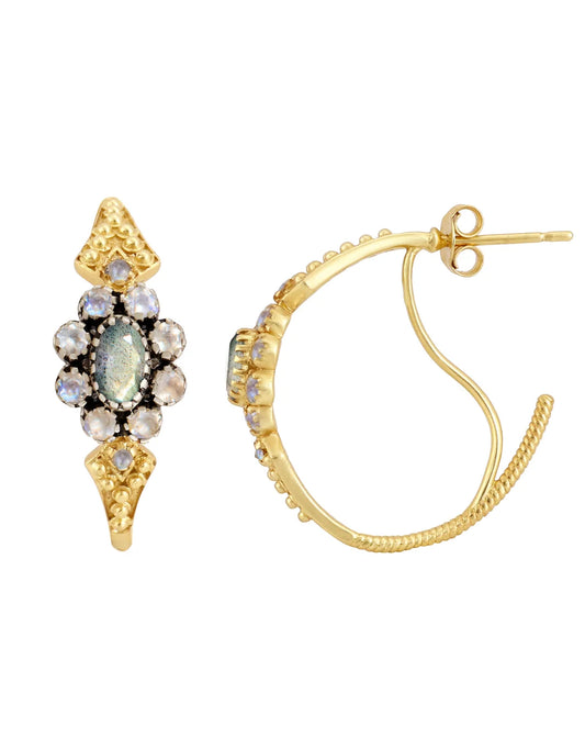 Anne Labradorite and Moonstone Earring