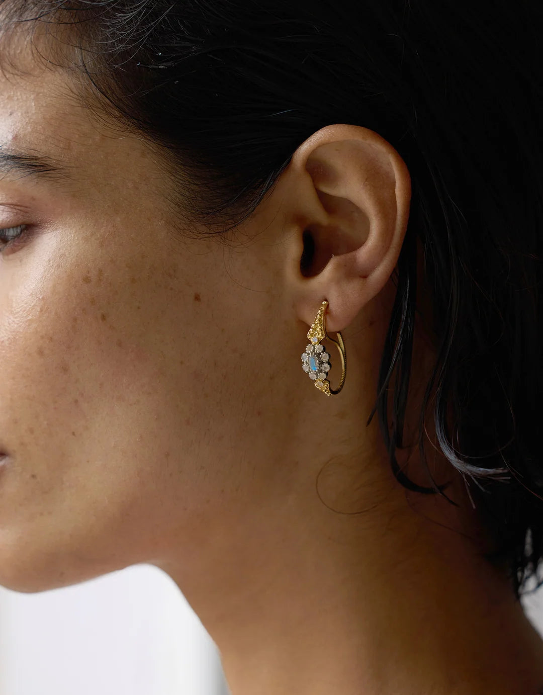 Anne Labradorite and Moonstone Earring